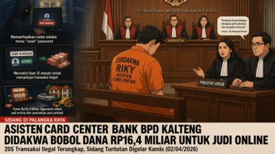 Curi User ID Atasan dan Manipulasi Payroll, Oknum Pegawai Bank BPD Kalteng Kuras Belasan Miliar