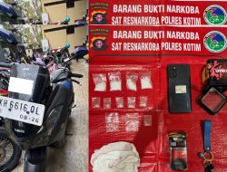 Barang bukti yang diamankan petugas kepolisian Polres Kotim.