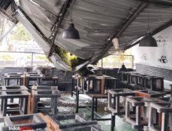 Cuaca Ekstrem Landa Sampit, Pohon Beringin Tumbang Timpa Kanopi Kafe di Taman Kota