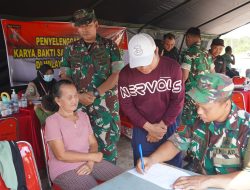 Kodim 1015/Sampit Gelar Karya Bakti, Beri Pengobatan dan Sembako Gratis untuk Warga Pasir Putih