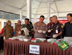 Waw!! 10,5 Kilogram Sabu Dimusnahkan, Polres Lamandau Tegas Perangi Narkoba
