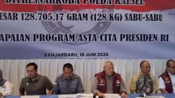 Polda Kalsel Gagalkan Peredaran 128 Kg Sabu Jaringan Jawa ke Kalimantan, 5 Pelaku Ditangkap