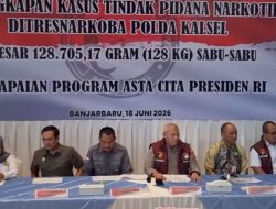 Polda Kalsel Gagalkan Peredaran 128 Kg Sabu Jaringan Jawa ke Kalimantan, 5 Pelaku Ditangkap