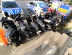 Digeber Polisi! 9 Motor Berisik Penyiksa Warga Palangka Raya Berakhir di Pospol Bundaran Besar