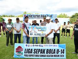 Wakil Bupati HSS Resmi Buka Liga Sepak Bola U-14 Piala Bupati HSS Tahun 2026