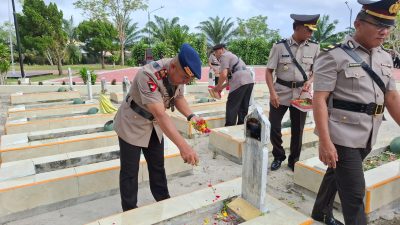 HUT Bhayangkara ke-80, Kompi 3 Batalyon B Pelopor Gelar Ziarah di TMP Indra Pura Pangkalan Bun