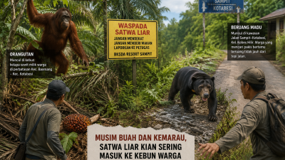 Mencekam di Musim Buah, Dua Satwa Liar Terekam Masuk Permukiman Warga Kotim dalam Sepekan