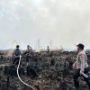 Karhutla Berkobar di Tumbang Nusa, Anggota Ditsamapta Polda Kalteng Turun Perang Lawan Api