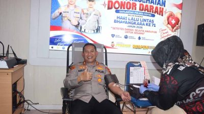 Sambut Hari Lalu Lintas Bhayangkara ke-71, Satlantas Polres Kotim Gelar Donor Darah untuk Masyarakat